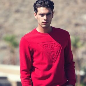 Guess Jeans Red Logo Sweater